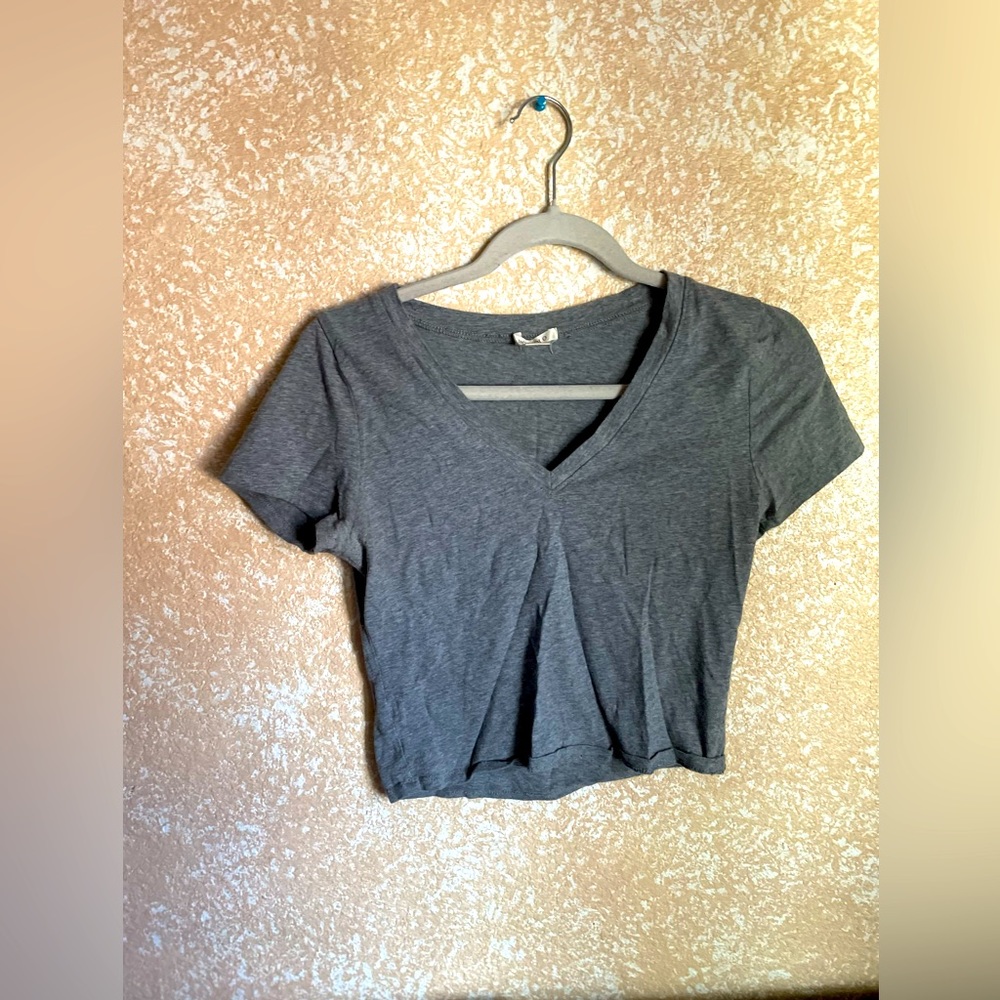 Gray crop top